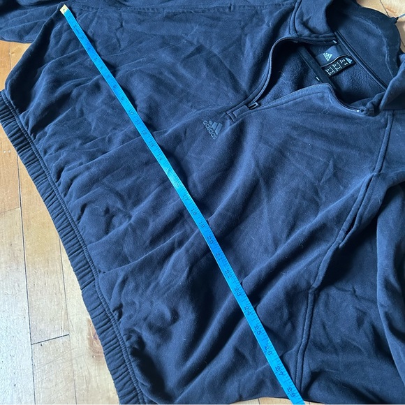 Adidas Black Relaxed Fit 1/2 Zipped Athletic Sweater - Picture 6 of 7